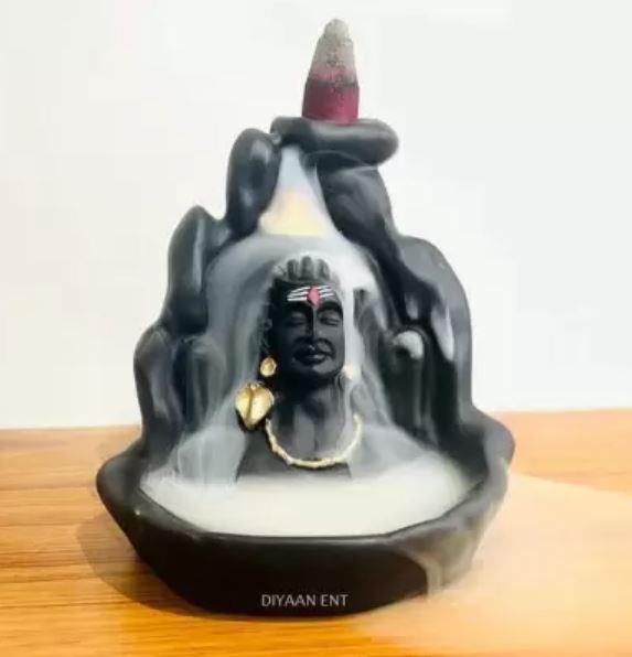 Lord Shiva Smoke Fountain Incense Holder with 10 Aromatic Cones