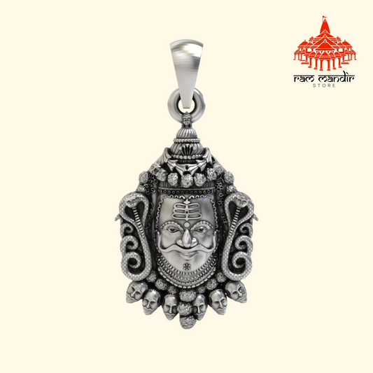 Silver Mahakal Pendant WIth Chain